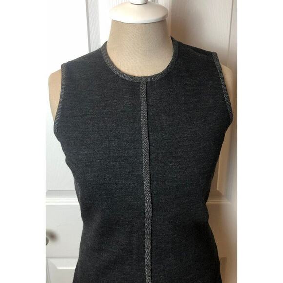 Linda Allard Ellen Tracy Charcoal Gray Sleeveless 100% Wool Top Blouse Women's 4 - Picture 3 of 6